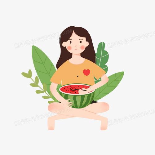 吃瓜场景手绘视频